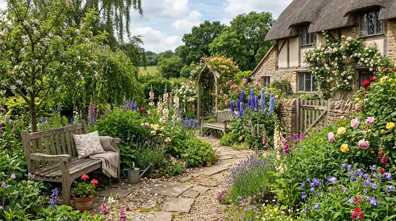 Cottage-Style Landscape With Mixed Perennials
